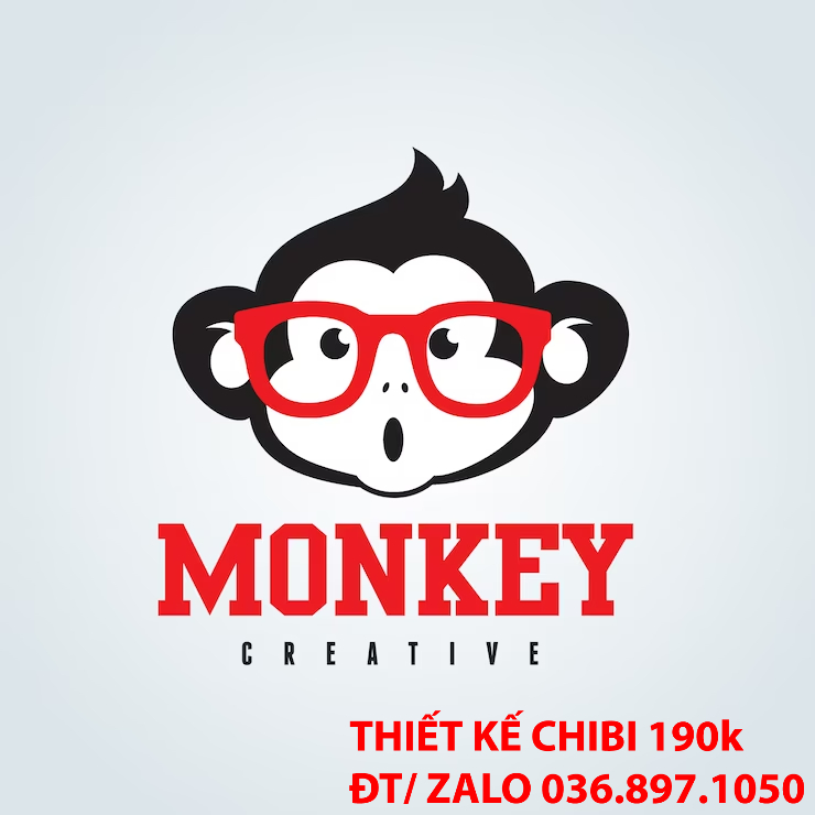 Mẫu thiết kế logo chibi con khỉ 7