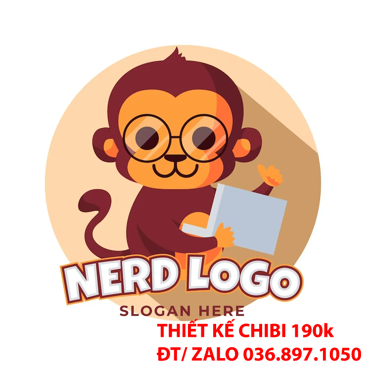 Mẫu thiết kế logo chibi con khỉ 10