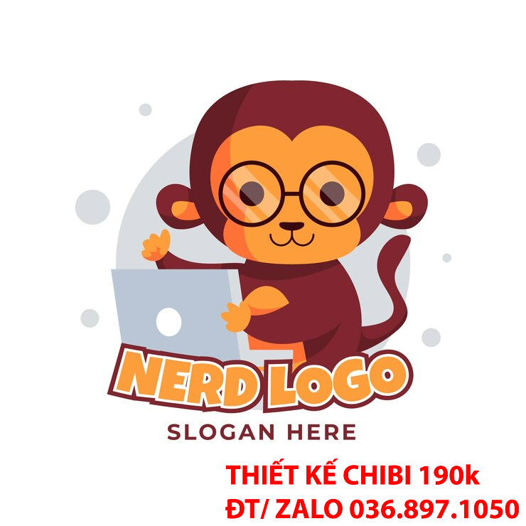 Mẫu thiết kế logo chibi con khỉ 11