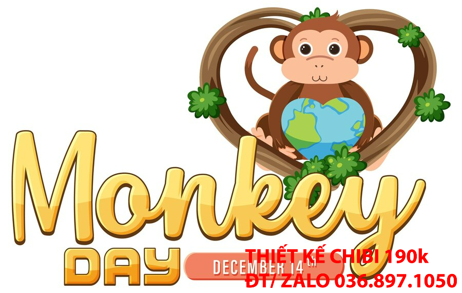 Mẫu thiết kế logo chibi con khỉ 14