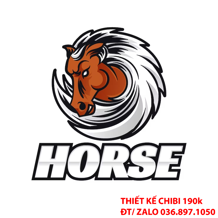 Mẫu thiết kế logo chibi con ngựa 11