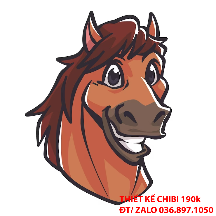 Mẫu thiết kế logo chibi con ngựa 12