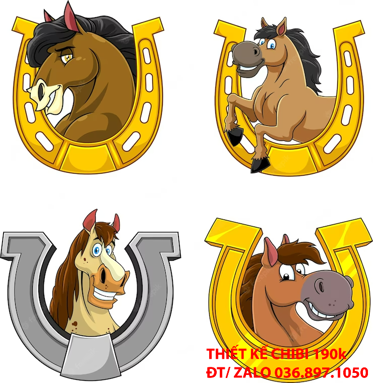 Mẫu thiết kế logo chibi con ngựa 19