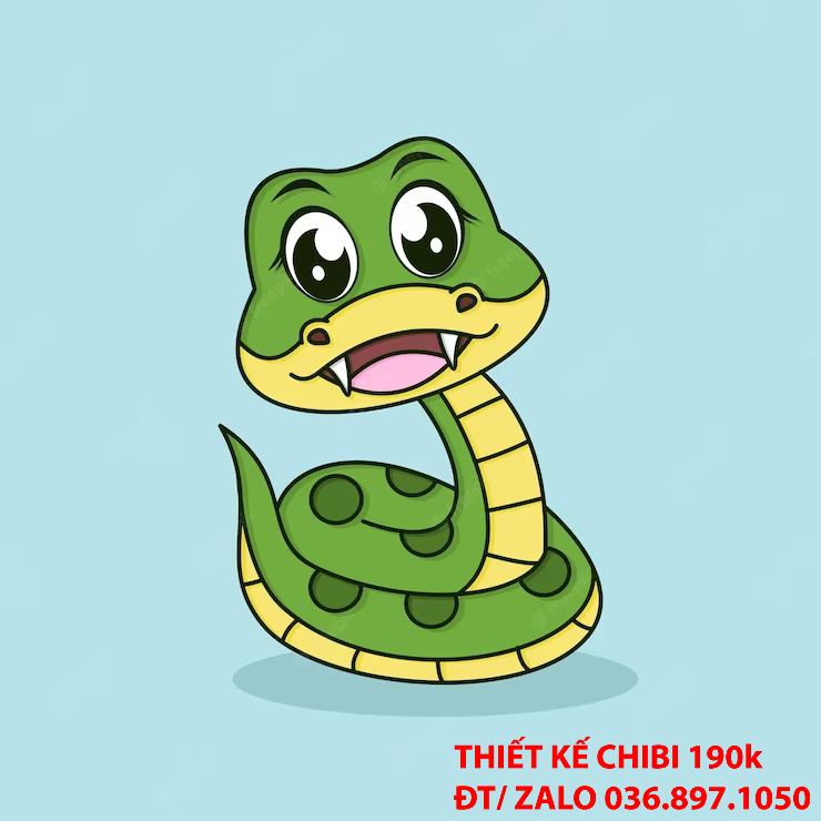 Mẫu thiết kế logo chibi con rắn 8