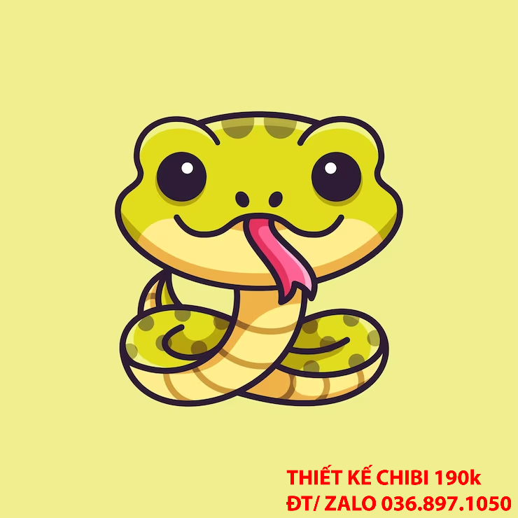 Mẫu thiết kế logo chibi con rắn 9