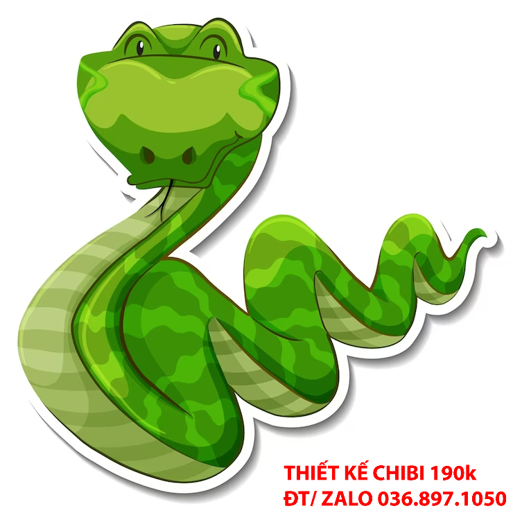 Mẫu thiết kế logo chibi con rắn 18