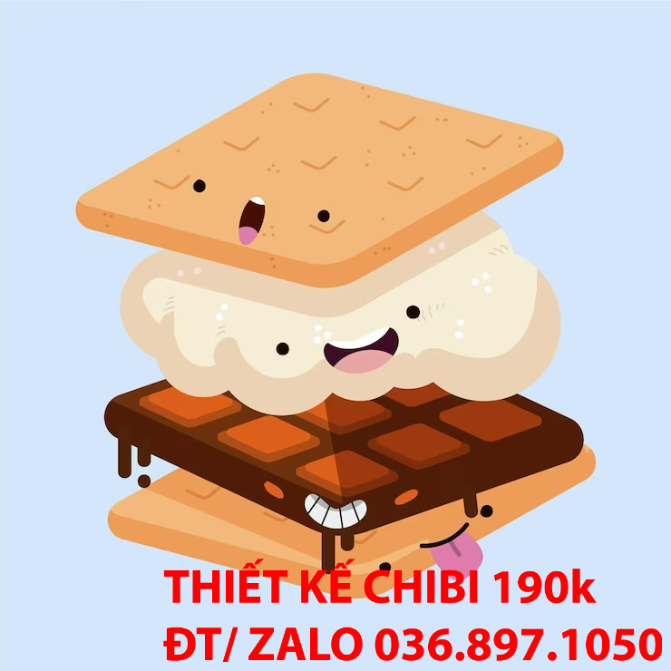 Mẫu thiết kế logo chibi cute bakery ham bơ gơ 1