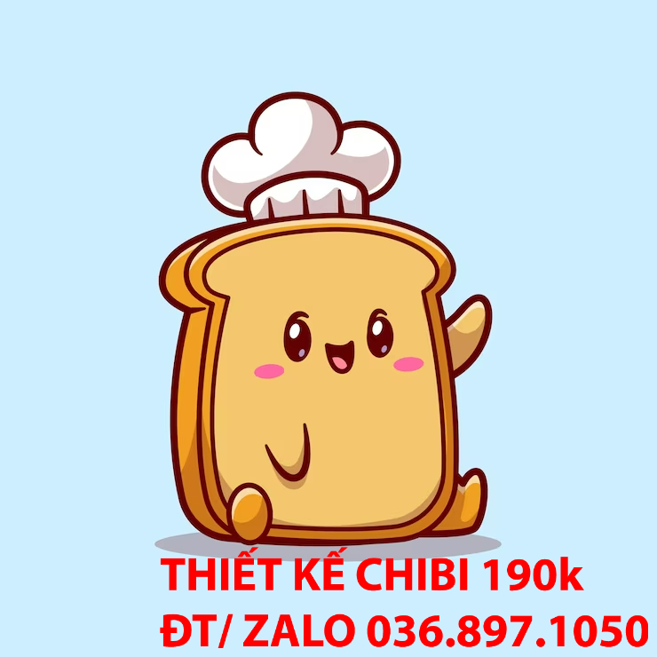 Mẫu thiết kế logo chibi cute bakery ham bơ gơ 4