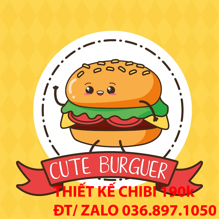Mẫu thiết kế logo chibi cute bakery ham bơ gơ 11