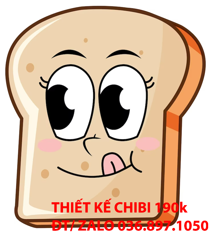 Mẫu thiết kế logo chibi cute bakery ham bơ gơ 13
