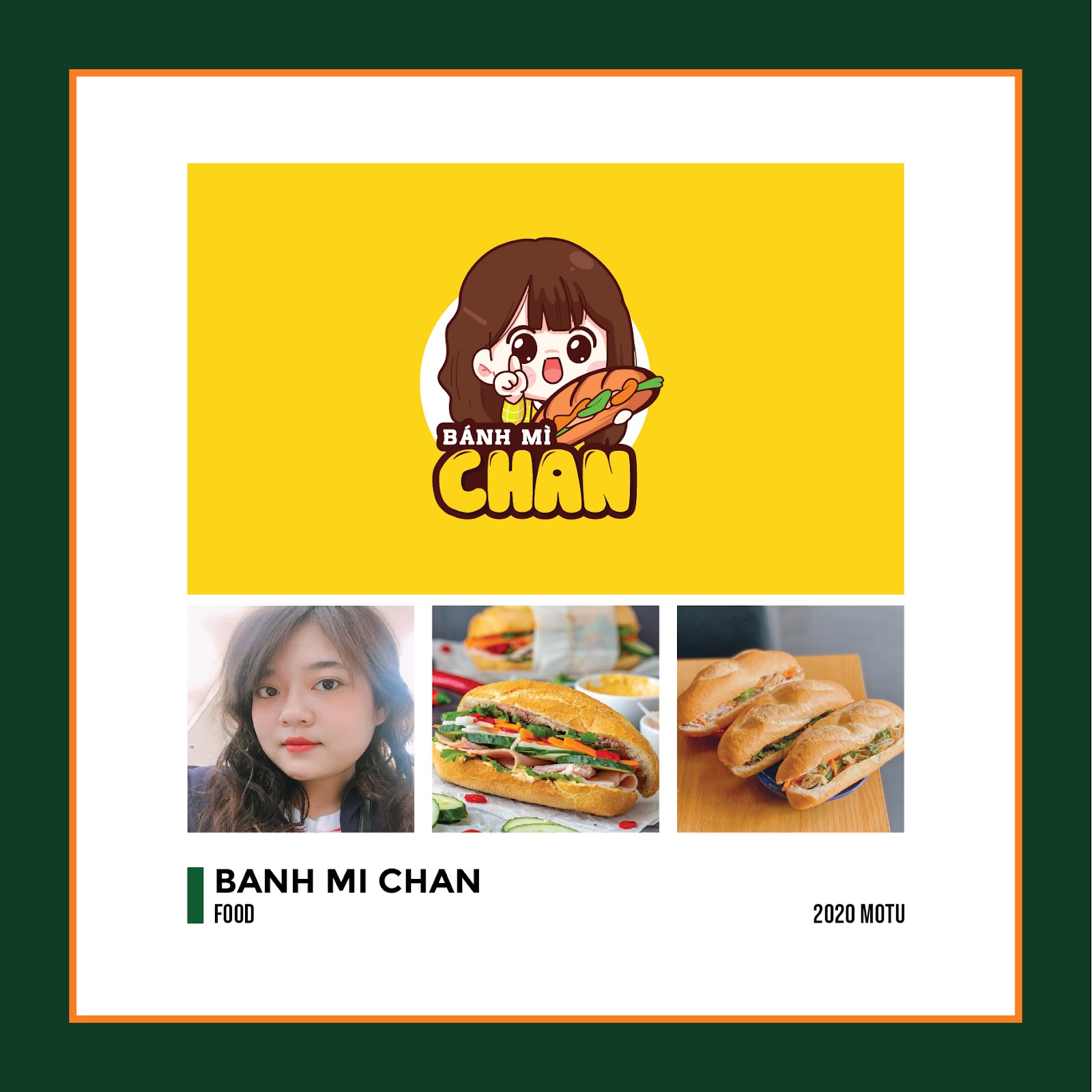 Mẫu thiết kế logo chibi cute Cửa hàng Bánh Mì CHAN