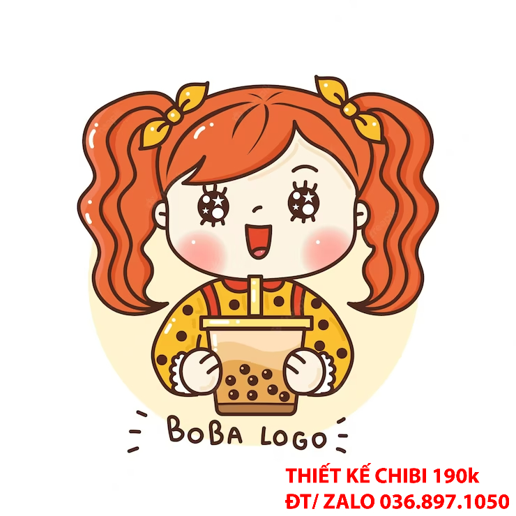 Mẫu thiết kế logo chibi cute Cửa hàng KEM SHOP
