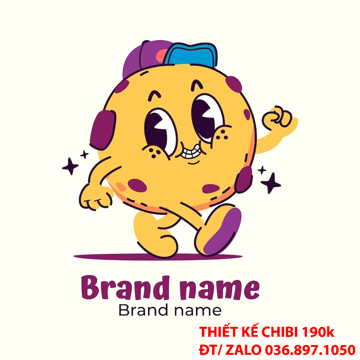 Mẫu thiết kế logo chibi cute Cửa hàng Mì Mì Food and Drink 3