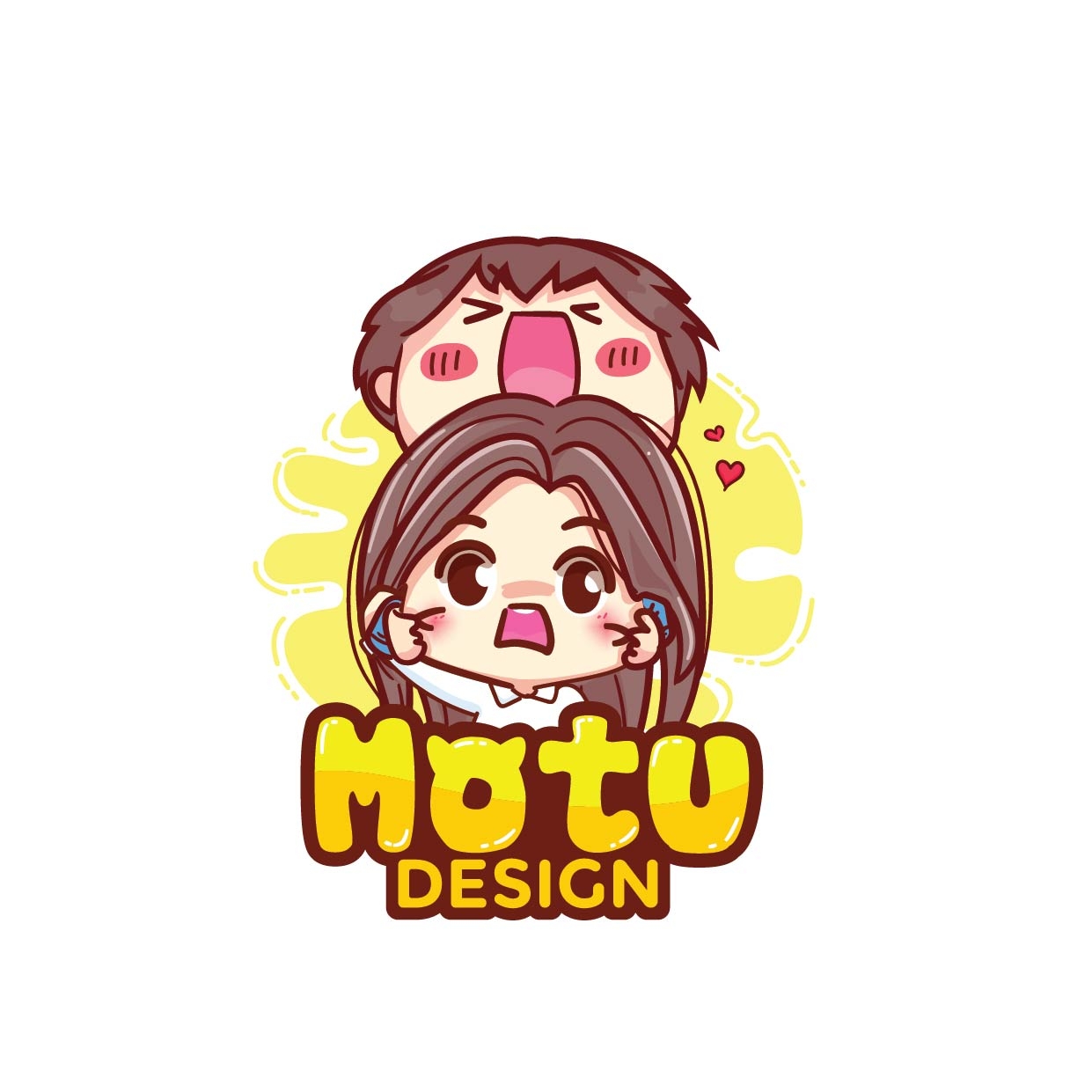 Mẫu thiết kế logo chibi cute Cửa hàng MOTU 06