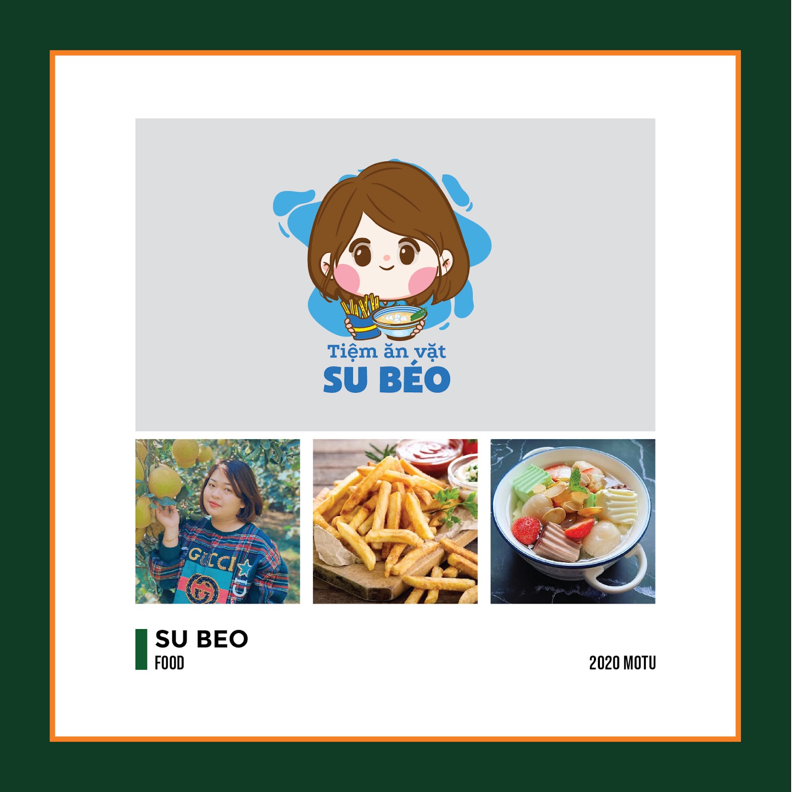 Mẫu thiết kế logo chibi cute Cửa hàng Tiệm ăn vặt Su Béo