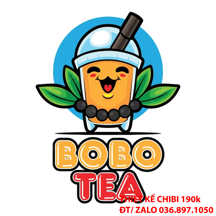 Mẫu thiết kế logo chibi cute tiệm trà chanh 1