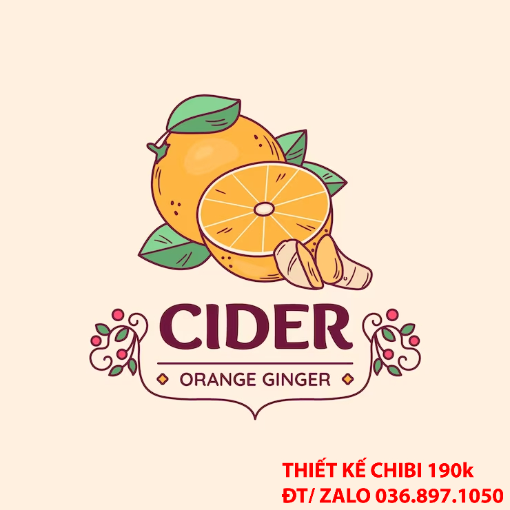 Mẫu thiết kế logo chibi cute tiệm trà chanh 9