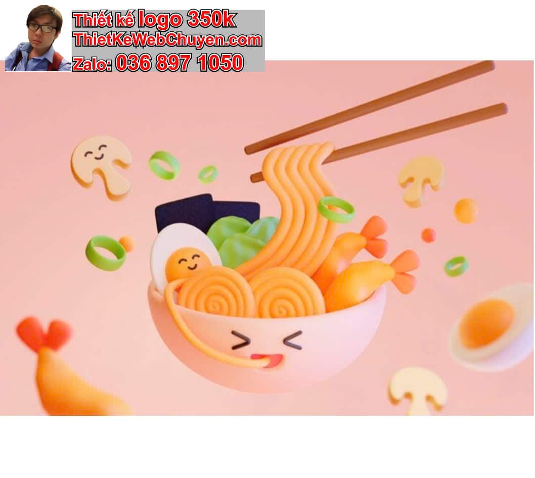 Cặp đôi chibi ăn mì