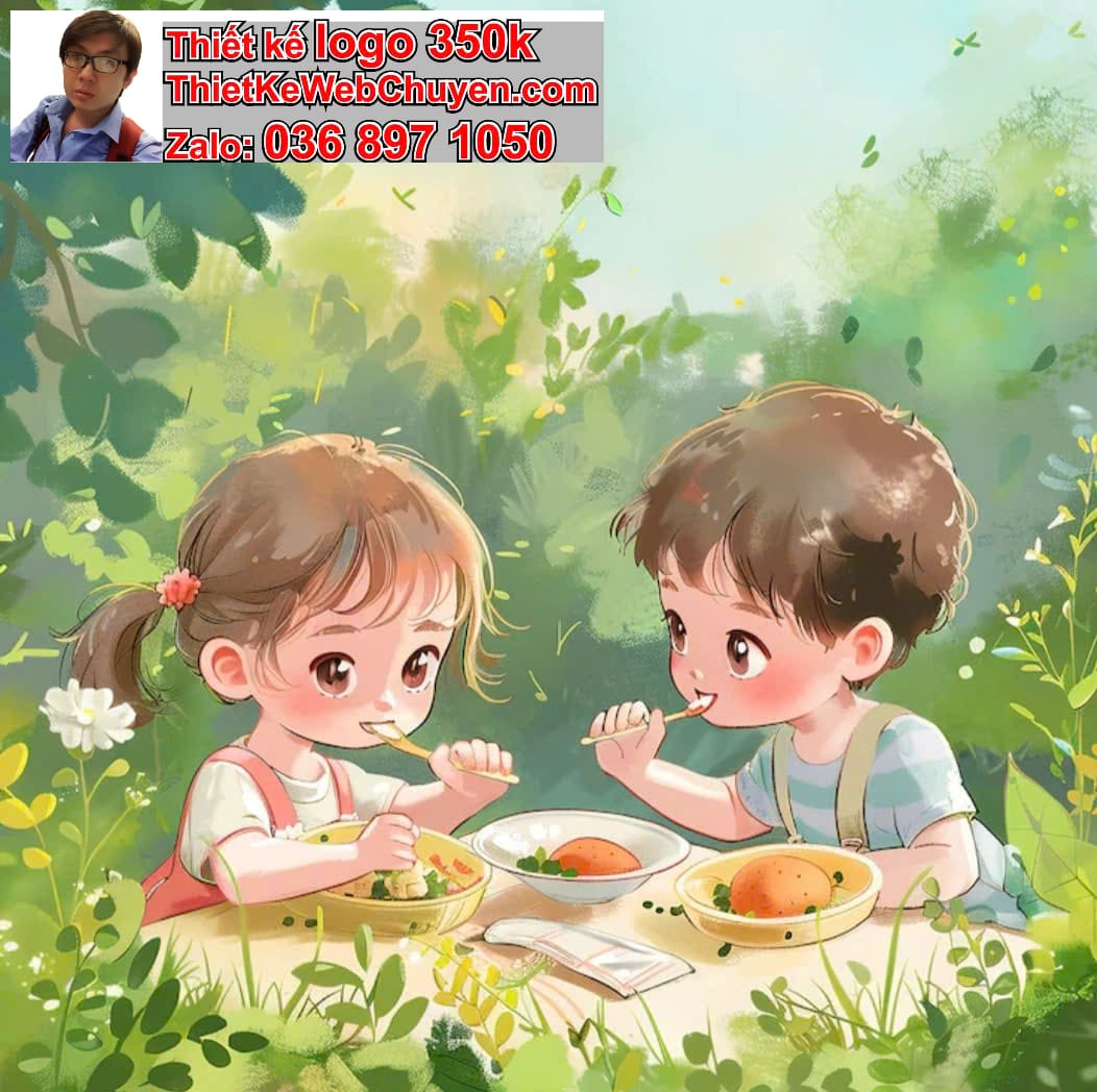 Cặp đôi chibi ăn trái cây
