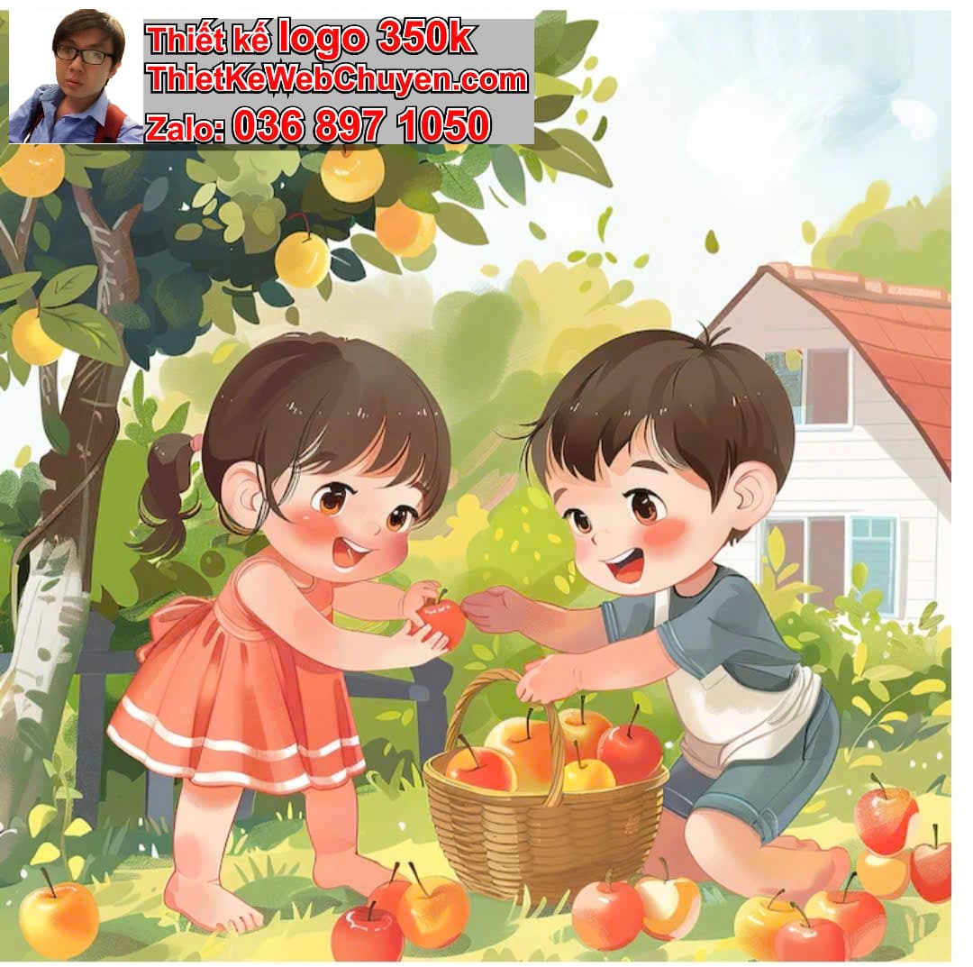 Cặp đôi chibi ăn trái cây