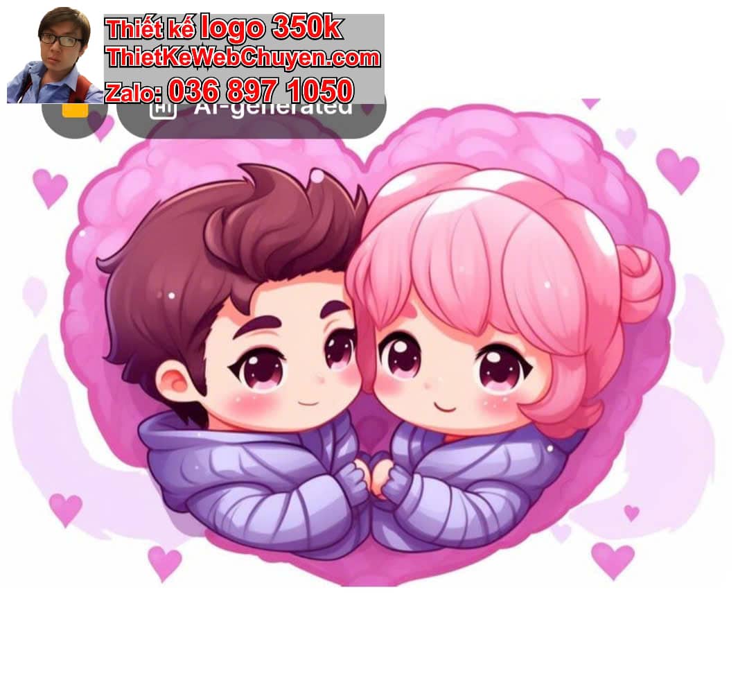 Cặp đôi chibi biểu cảm ngại ngùng