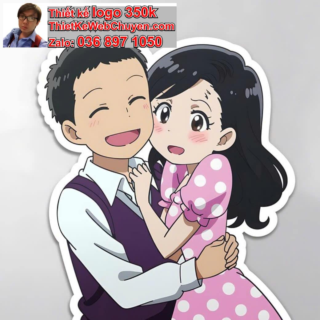 Cặp đôi chibi biểu cảm ngại ngùng