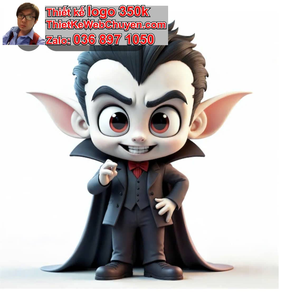 Chibi ác quỷ dễ thương biểu cảm ngại ngùng