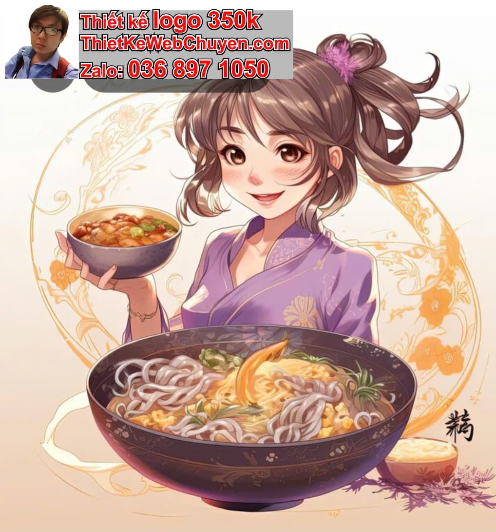 Chibi học sinh ăn ramen