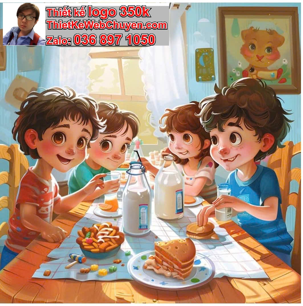 Chibi học sinh ăn uống trên mái nhà