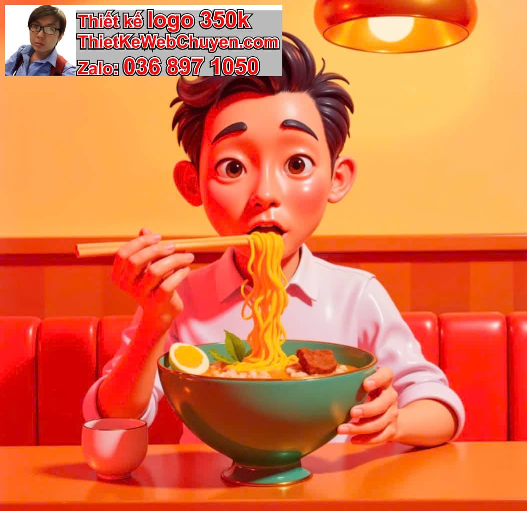 Chibi văn phòng ăn bún