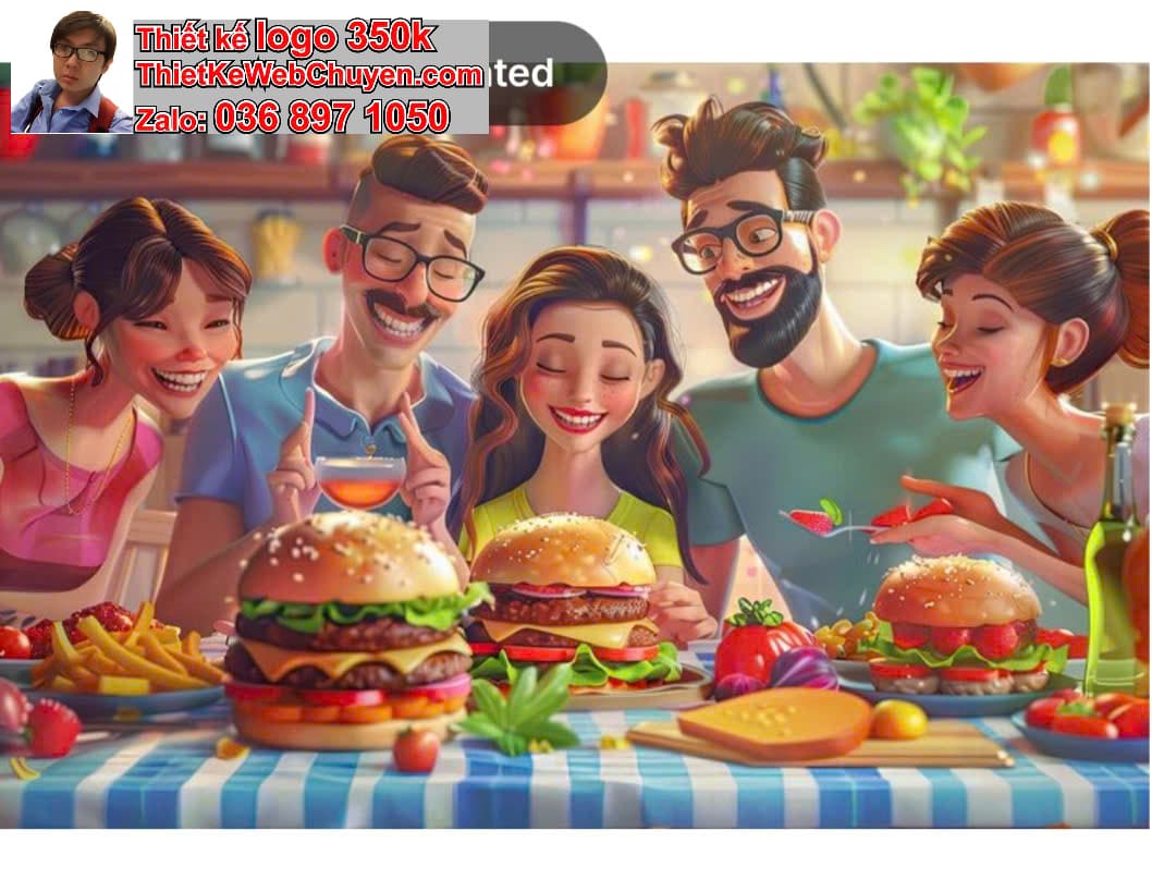 Chibi văn phòng ăn hamburger
