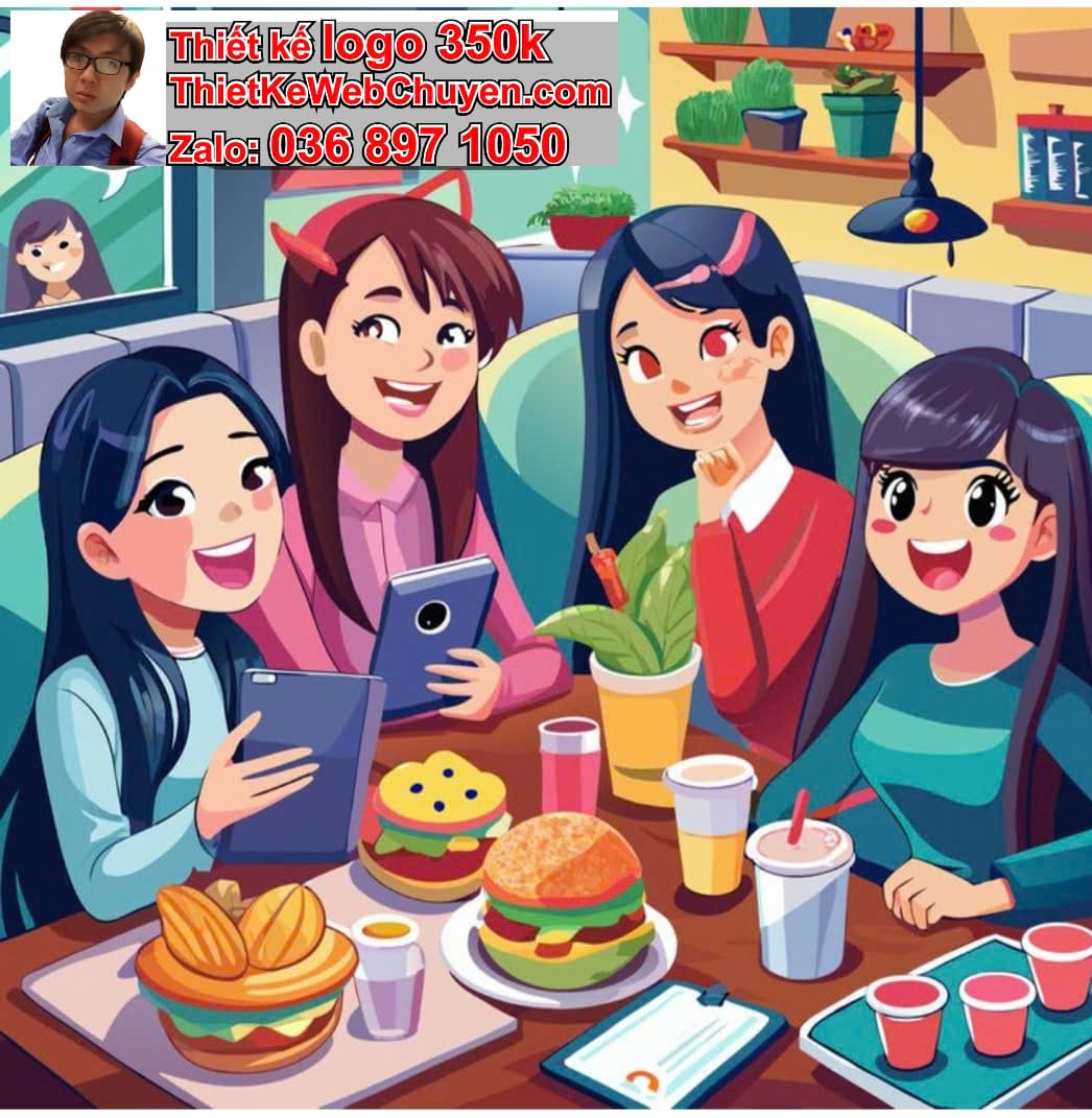 Chibi văn phòng ăn hamburger