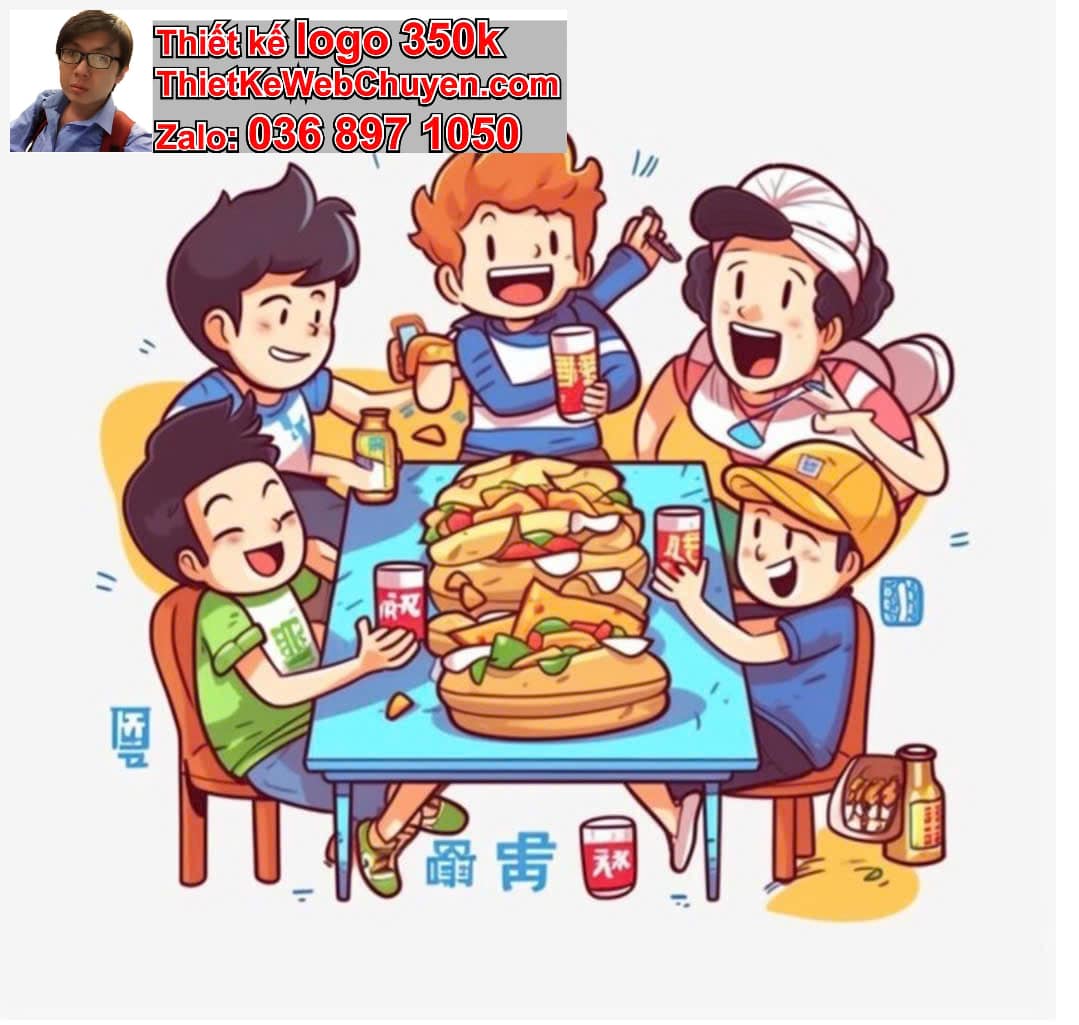 Chibi văn phòng ăn hamburger