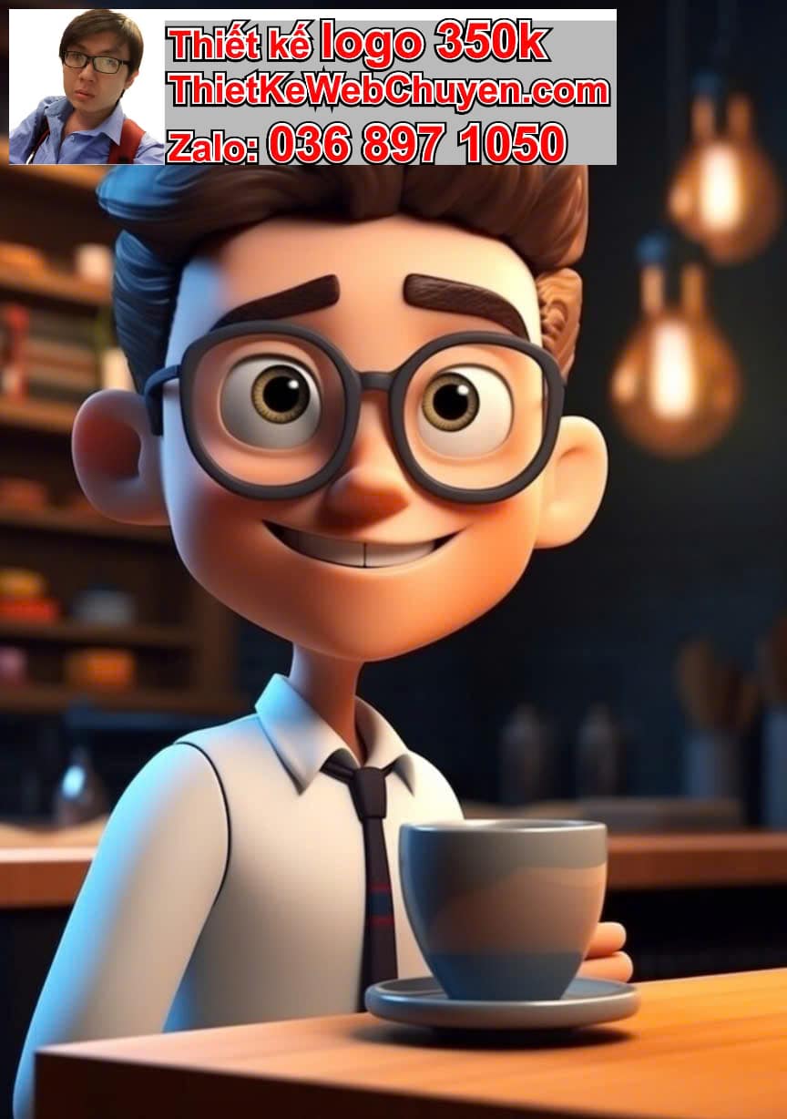 Chibi văn phòng uống cà phê