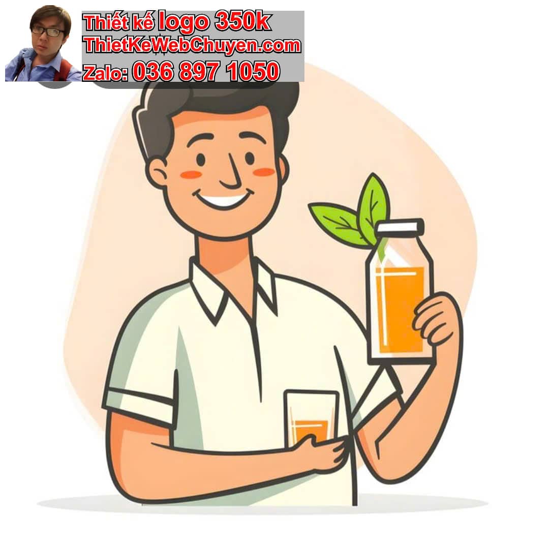 Chibi văn phòng uống nước ép trái cây
