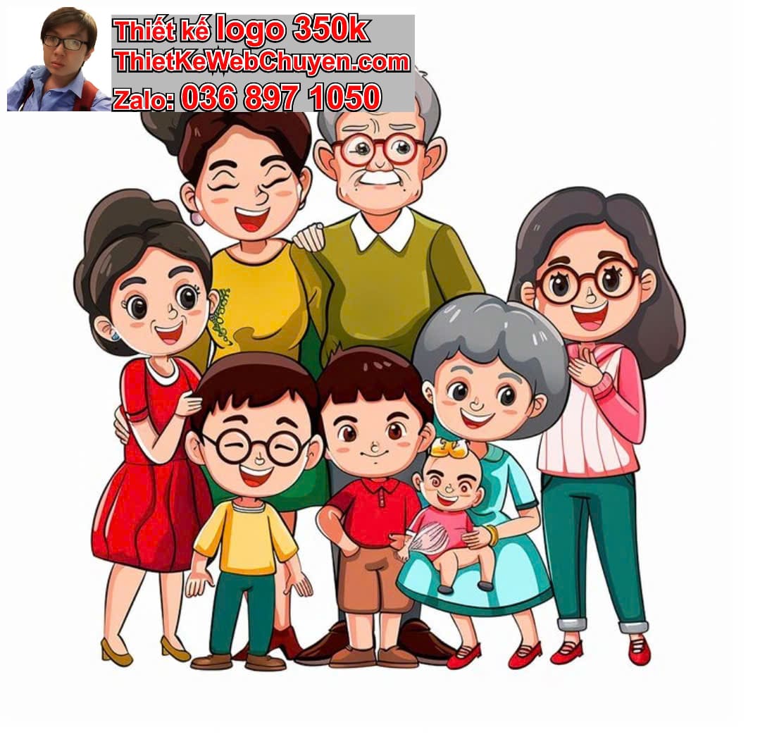Dịch vụ thiết kế chibi gia đình