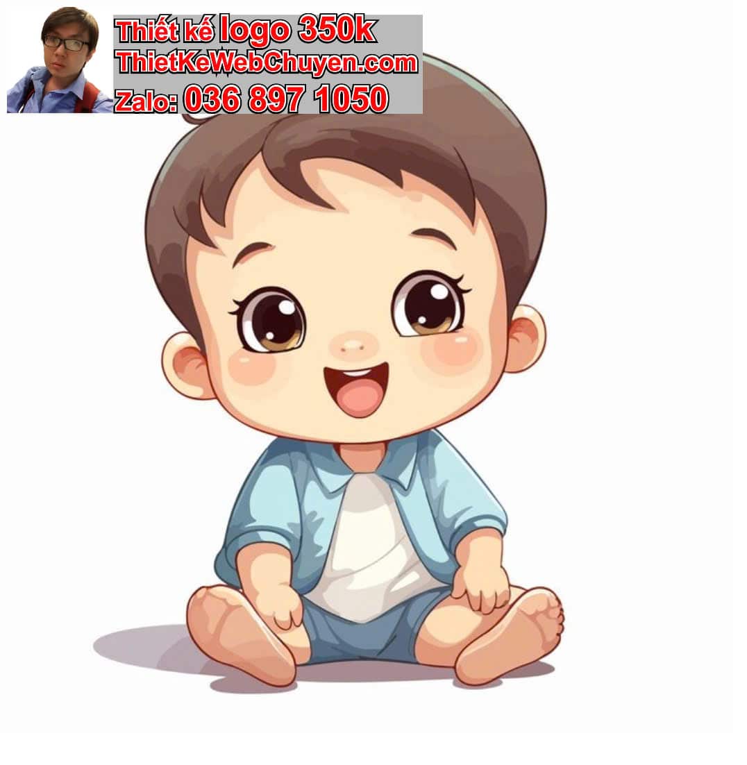 Em bé chibi biểu cảm ngại ngùng