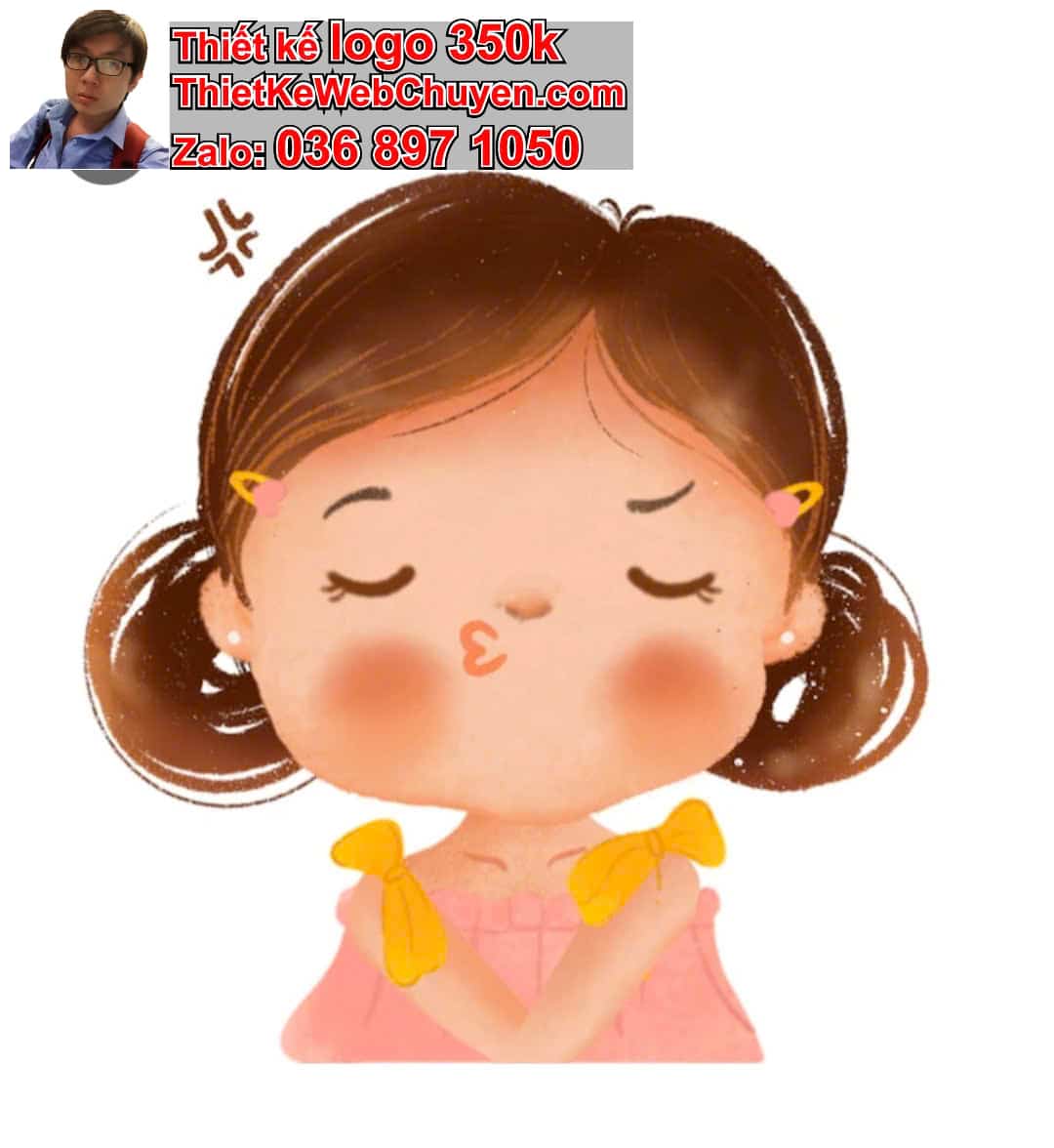 Em bé chibi biểu cảm ngại ngùng