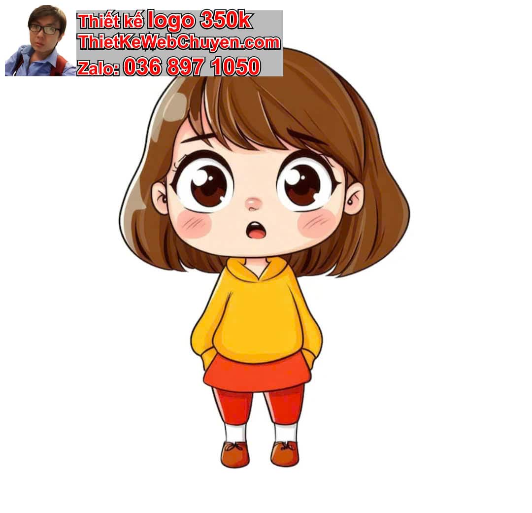 Em bé chibi biểu cảm ngại ngùng