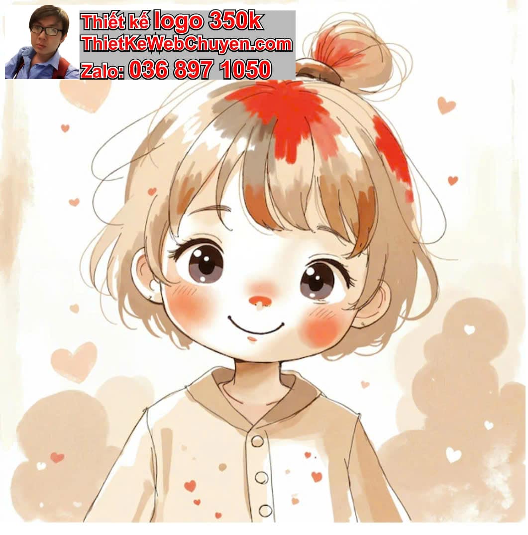 Em bé chibi biểu cảm vui vẻ