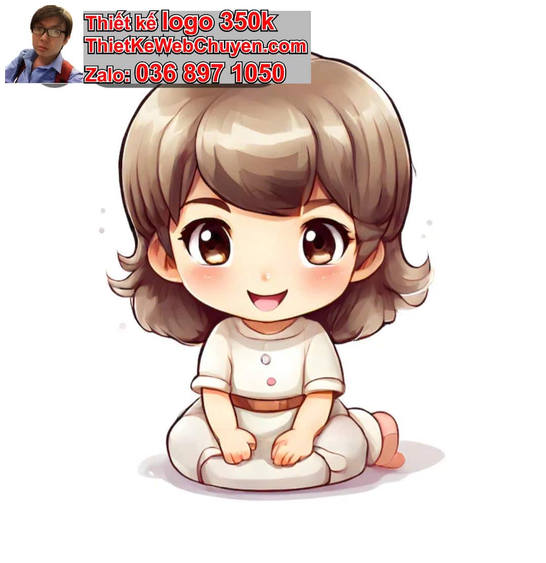 Em bé chibi biểu cảm vui vẻ