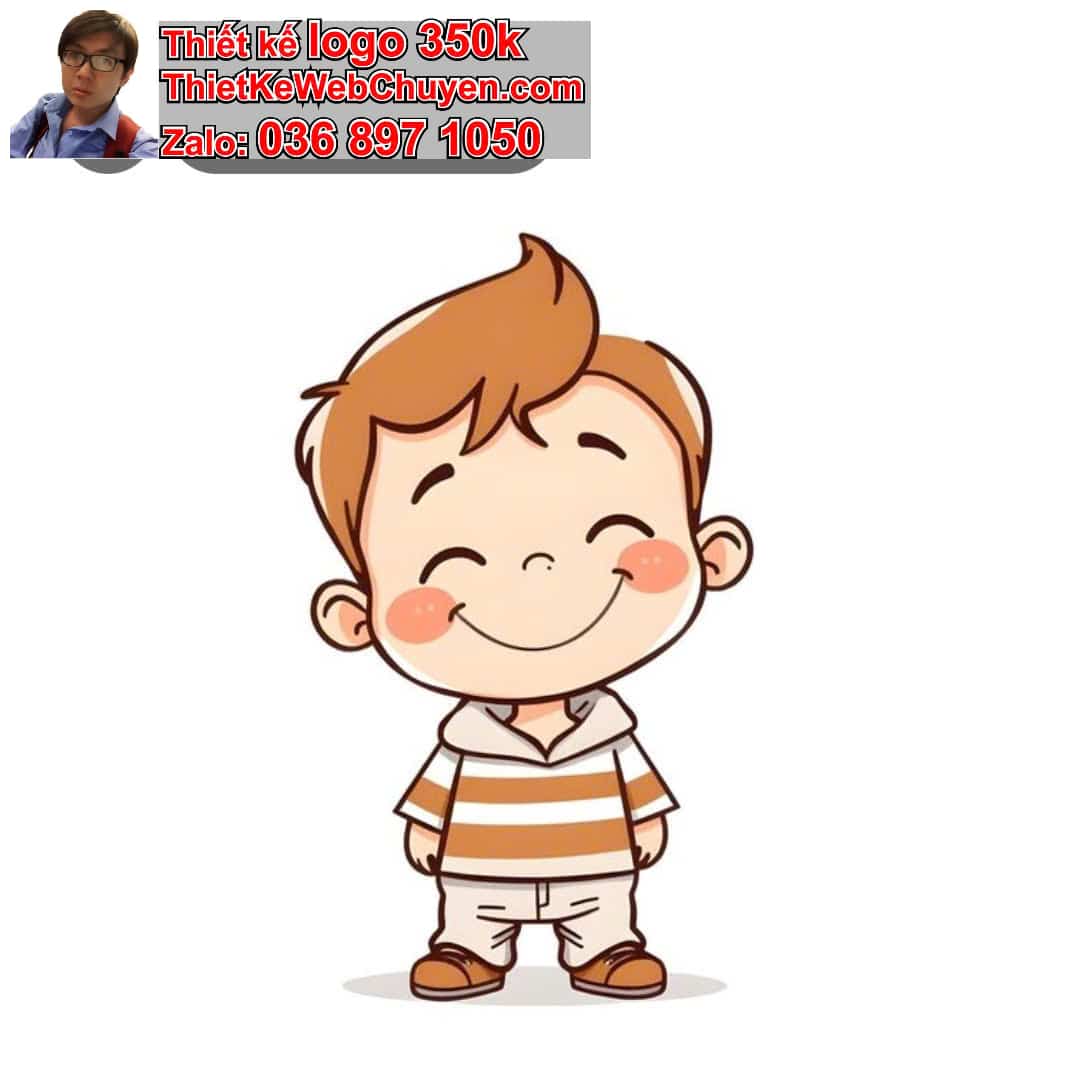 Em bé chibi cười tít mắt