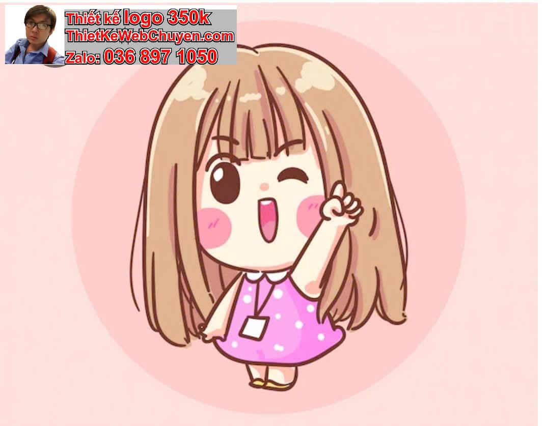 Em bé chibi nháy mắt
