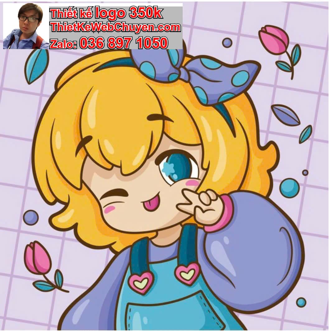 Em bé chibi nháy mắt
