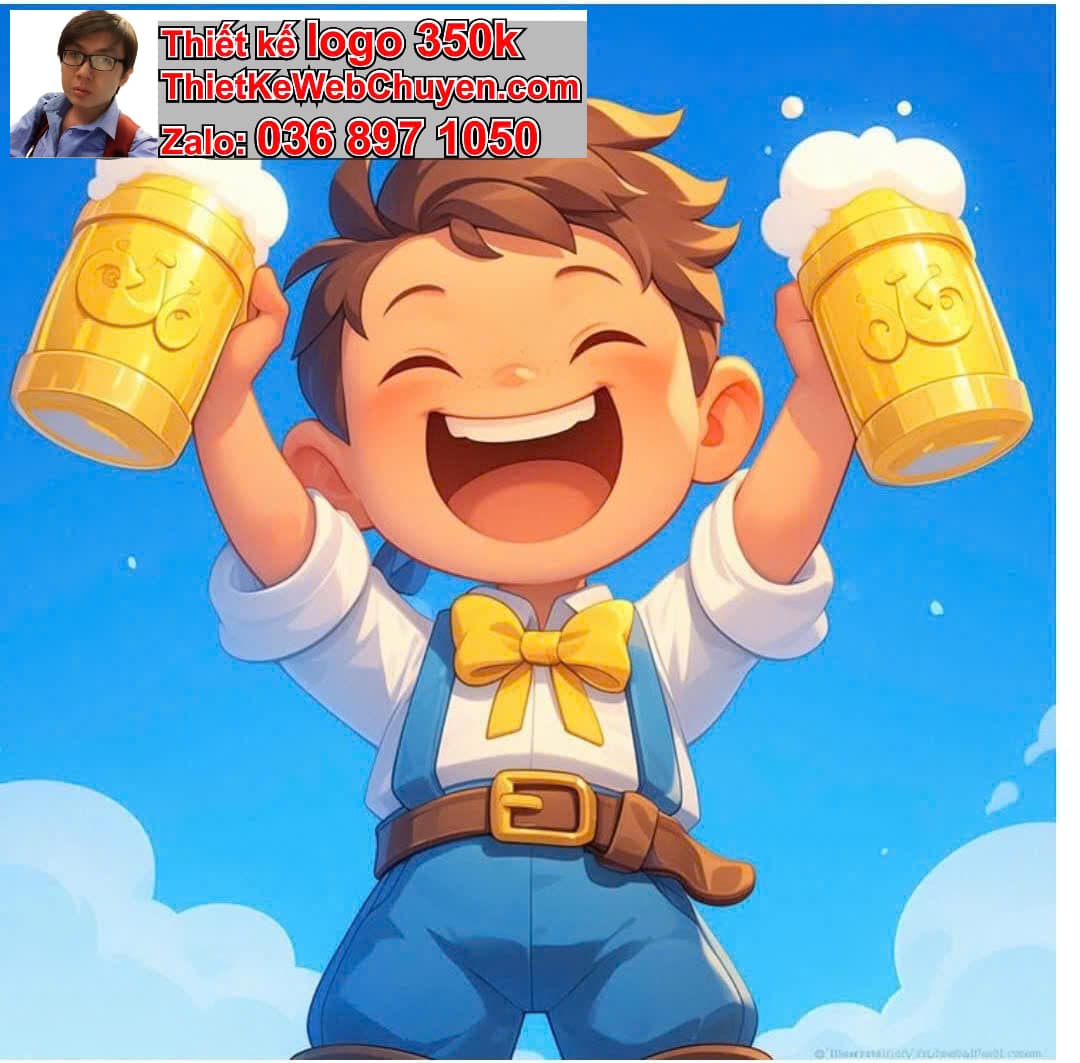 Em bé chibi uống bia không cồn