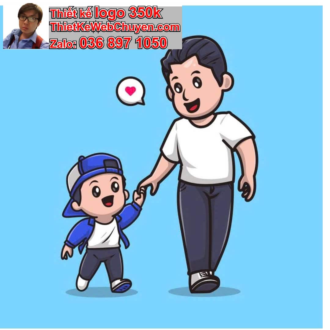 Thiết kế chibi bố và con