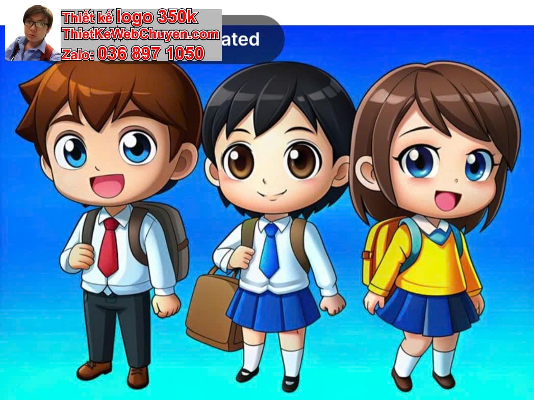 Thiết kế chibi học sinh tiểu học