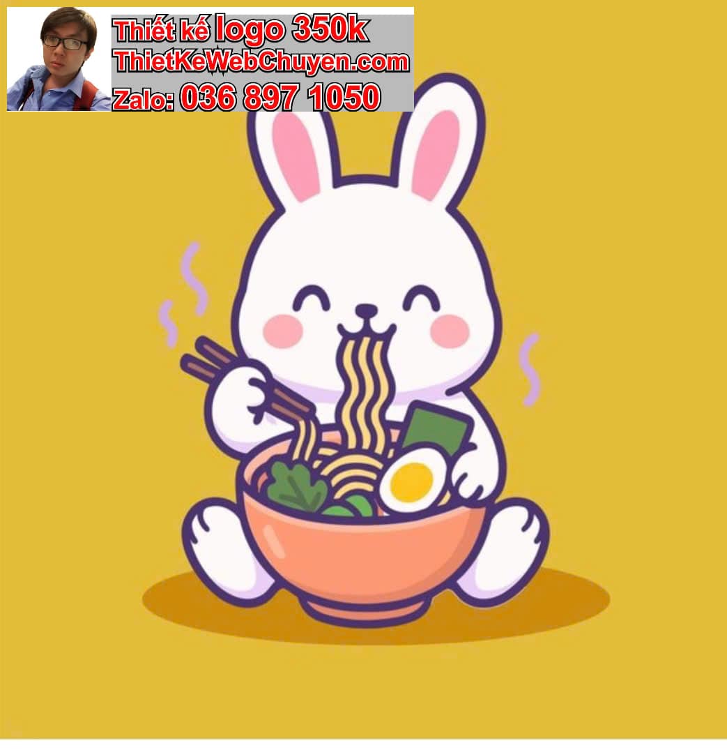 Thỏ chibi ăn bún