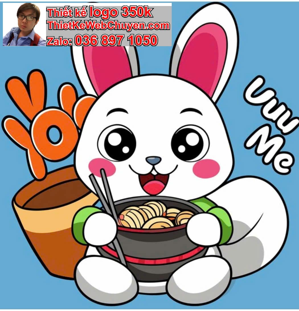 Thỏ chibi ăn bún