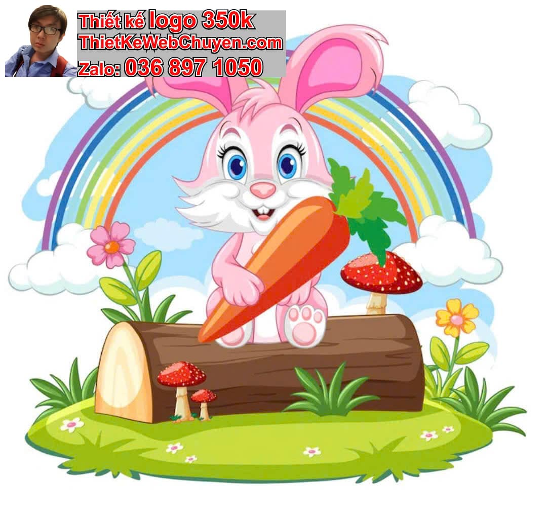 Thỏ chibi ăn uống trong công viên